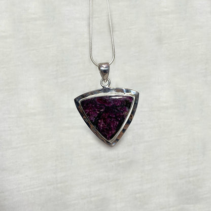 Triangle Eudialyte Pendant