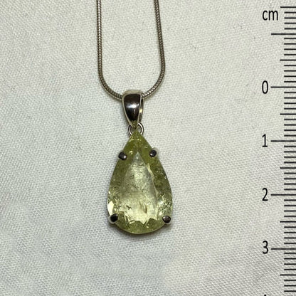 Faceted Teardrop Heliodor Pendant