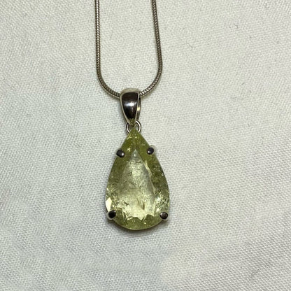 Faceted Teardrop Heliodor Pendant