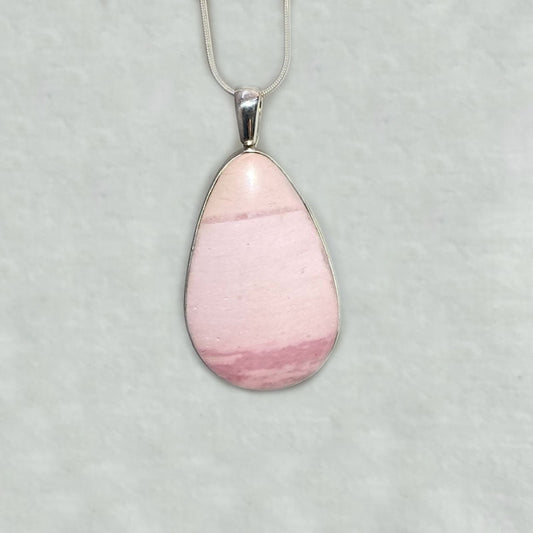 Teardrop Pink Jasper Pendant