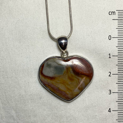 Heart Shaped Polychrome Jasper Pendant