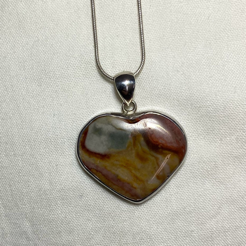 Heart Shaped Polychrome Jasper Pendant