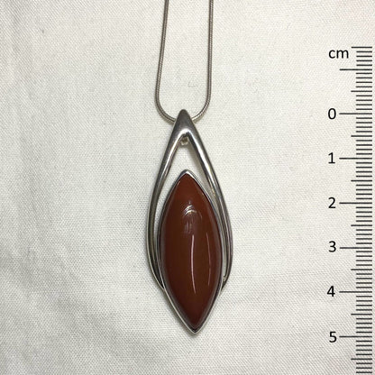 Marquese Red Jasper Ornate Sterling Silver Pendant