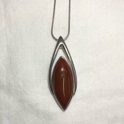 Marquese Red Jasper Ornate Sterling Silver Pendant