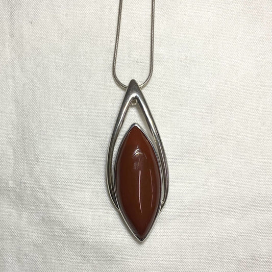Marquese Red Jasper Ornate Sterling Silver Pendant