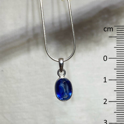 Faceted Oval Blue Kyanite Pendant