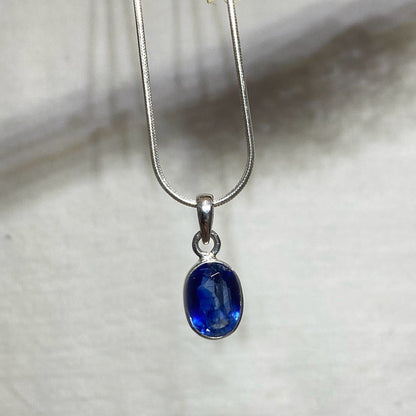 Faceted Oval Blue Kyanite Pendant