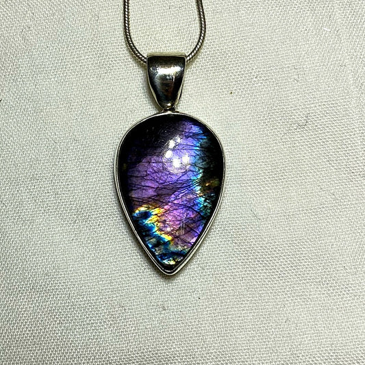 Pear Shaped Labradorite Pendant
