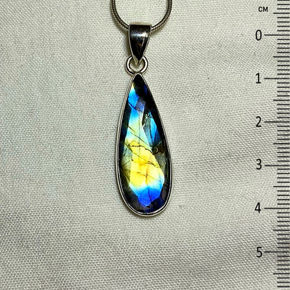 Faceted Teardrop Labradorite Pendant