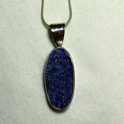Raw Oval Lapis Lazuli Pendant