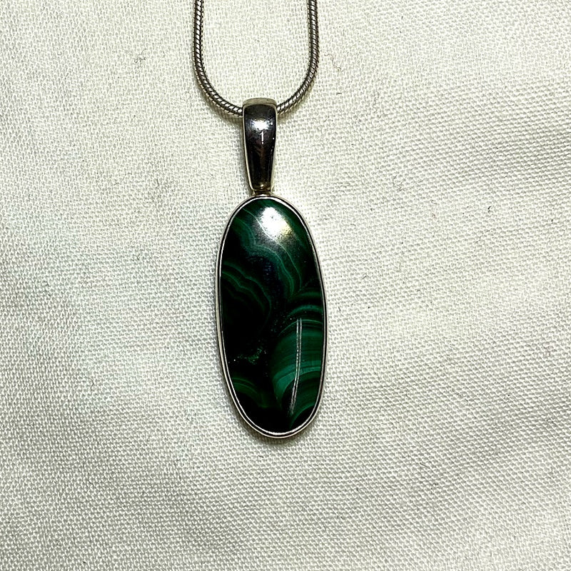 Oval Malachite Pendant