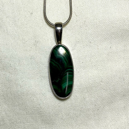 Oval Malachite Pendant