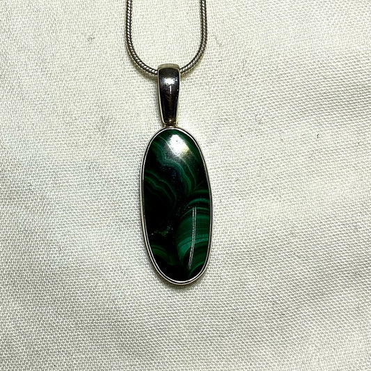 Oval Malachite Pendant