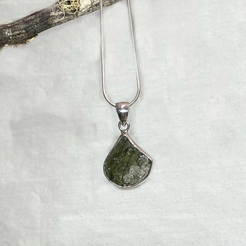 Teardrop Raw Moldavite Pendant