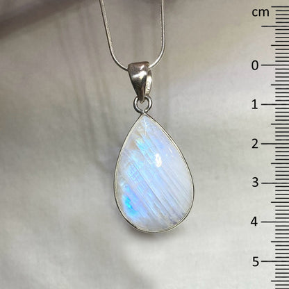 Teardrop Rainbow Moonstone Pendant