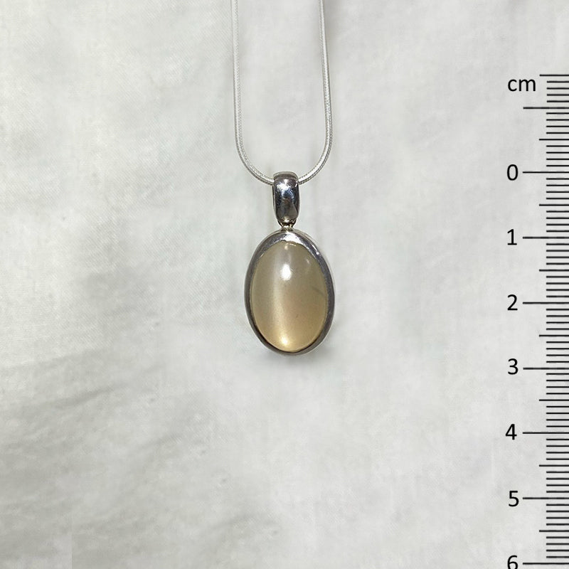 Oval Peach Moonstone Pendant