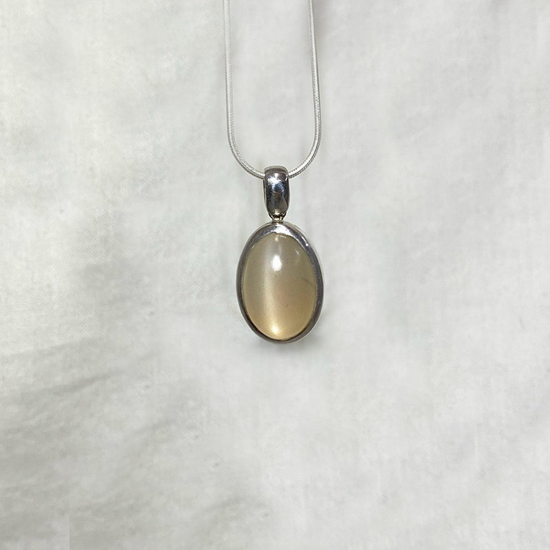 Oval Peach Moonstone Pendant