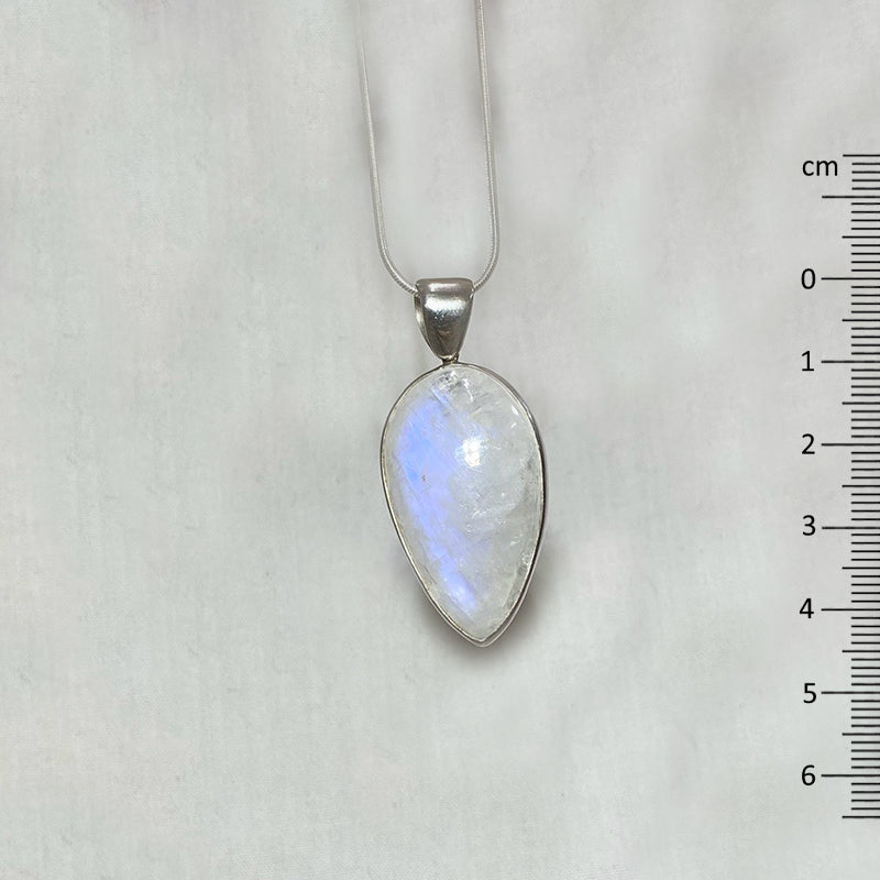 Pear Shaped Rainbow Moonstone Pendant