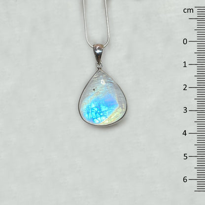 Teardrop Rainbow Moonstone Pendant