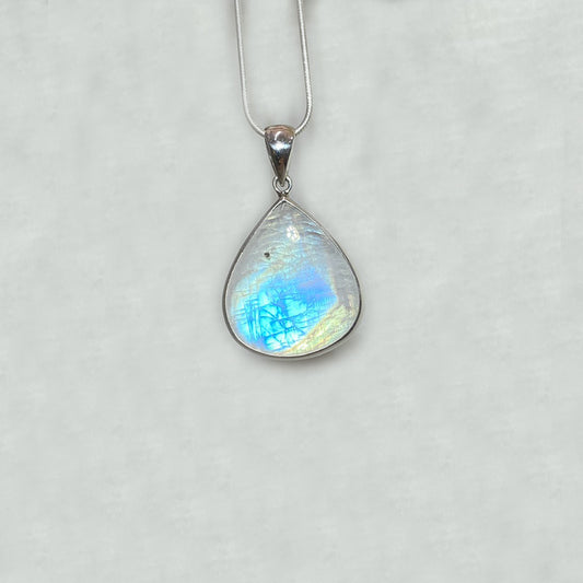 Teardrop Rainbow Moonstone Pendant