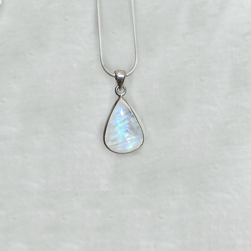 Teardrop Rainbow Moonstone Pendant