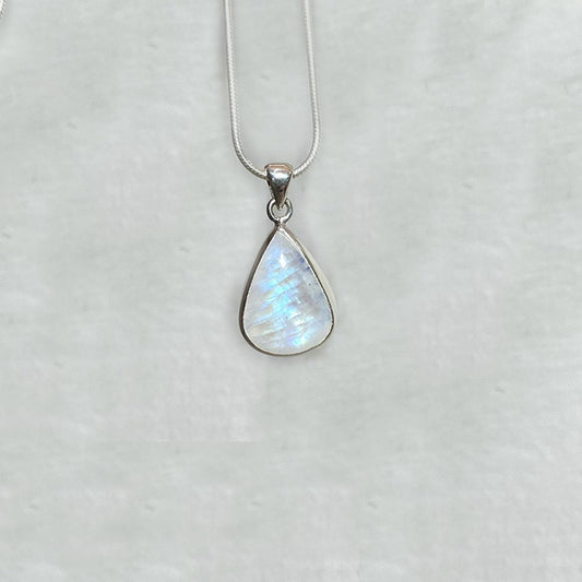 Teardrop Rainbow Moonstone Pendant