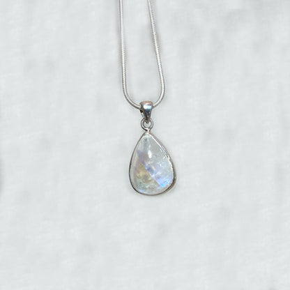 Teardrop Rainbow Moonstone Pendant