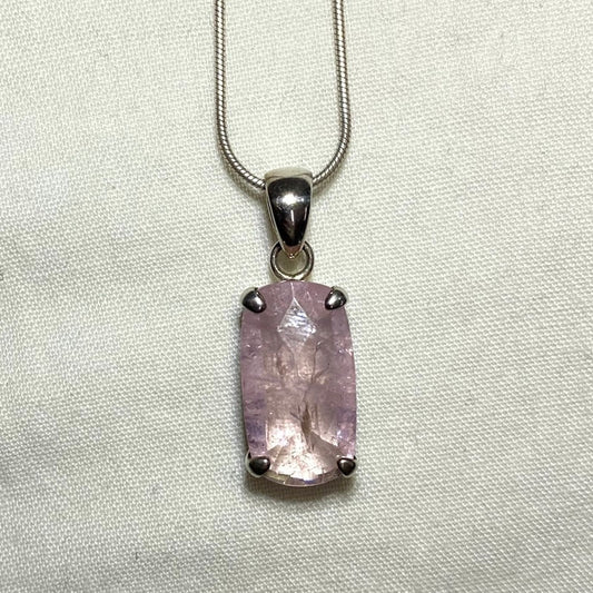 Faceted Rectangle Morganite Pendant