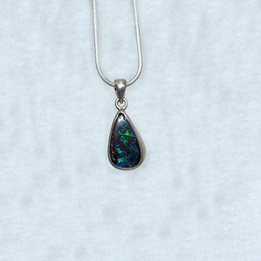 Teardrop Boulder Opal Pendant