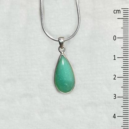 Teardrop Blue Opal Fossil Wood Pendant