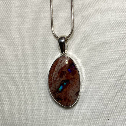 Freeform Mexican Fire Opal Pendant