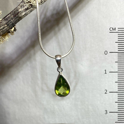 Teardrop Faceted Peridot Pendant