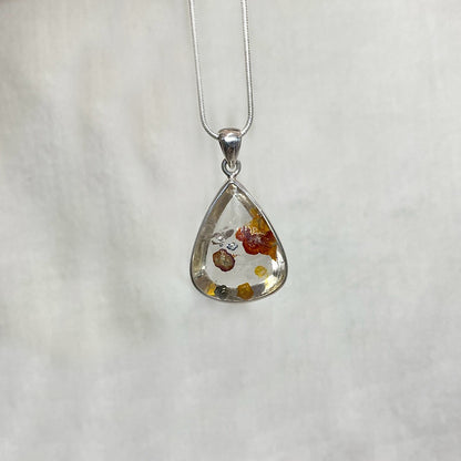 Teardrop Pyrite Quartz Pendant