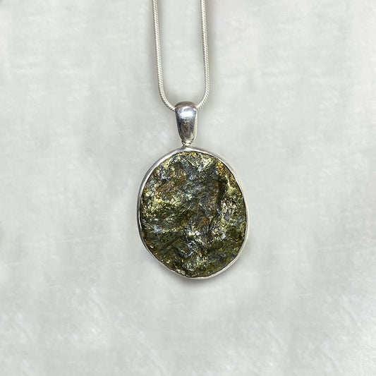 Oval Natural Chalcopyrite Pendant