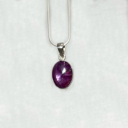 Oval Star Ruby Pendant