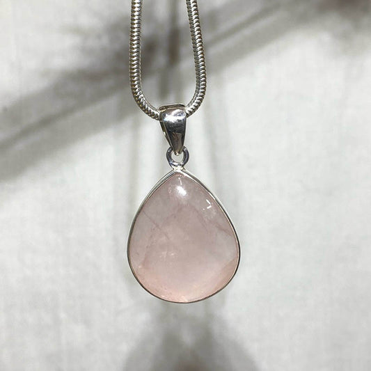 Teardrop Rose Quartz Pendant