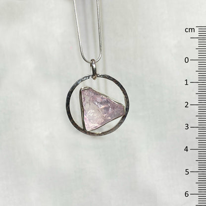 Freeform Raw Rose Quartz Pendant