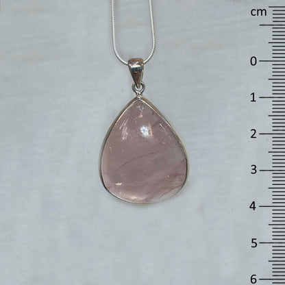 Teardrop Rose Quartz Pendant