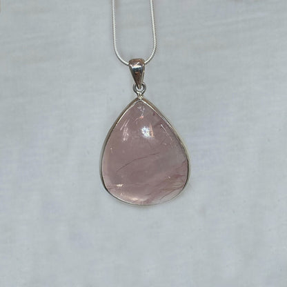 Teardrop Rose Quartz Pendant