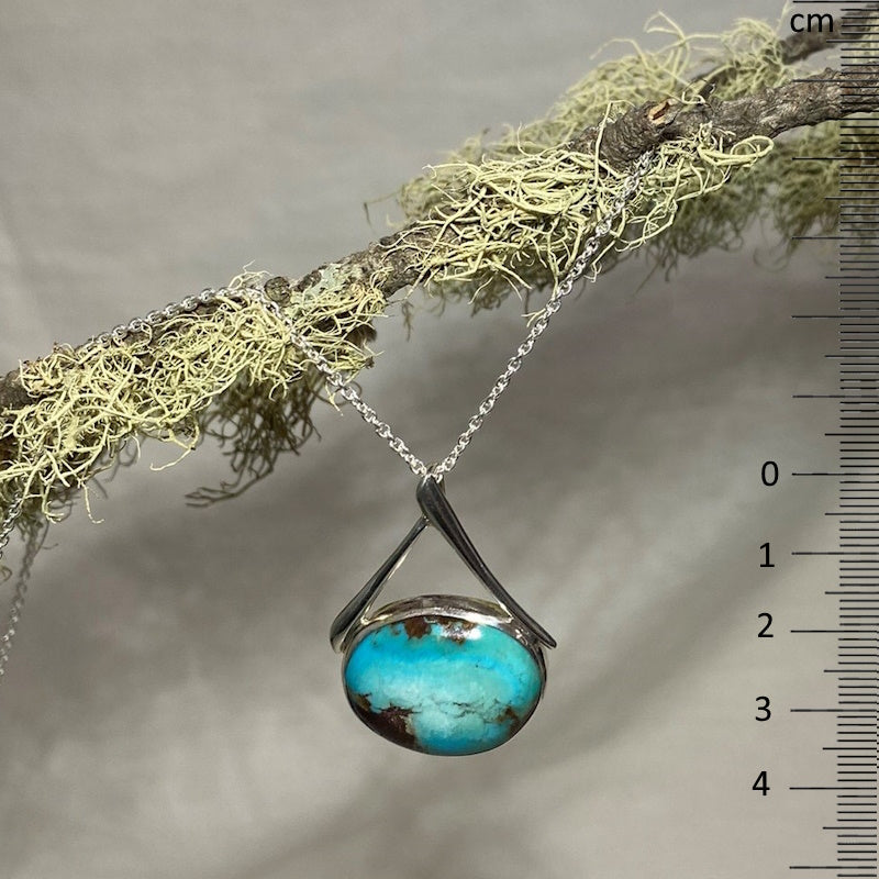 Freeform Turquoise Framed Pendant