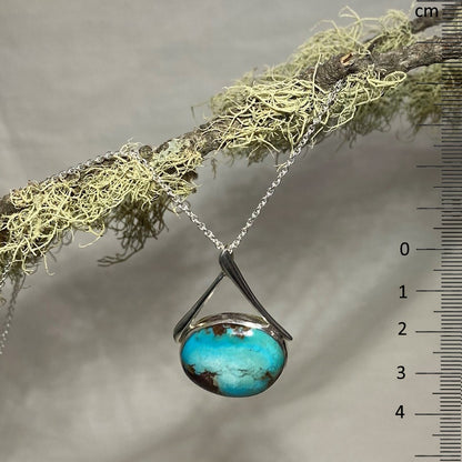 Freeform Turquoise Framed Pendant