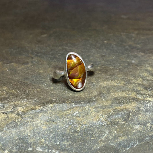 Freeform Mexican Fire Agate Ring- Size 8
