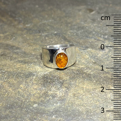 Oval Amber Ring- Size 7