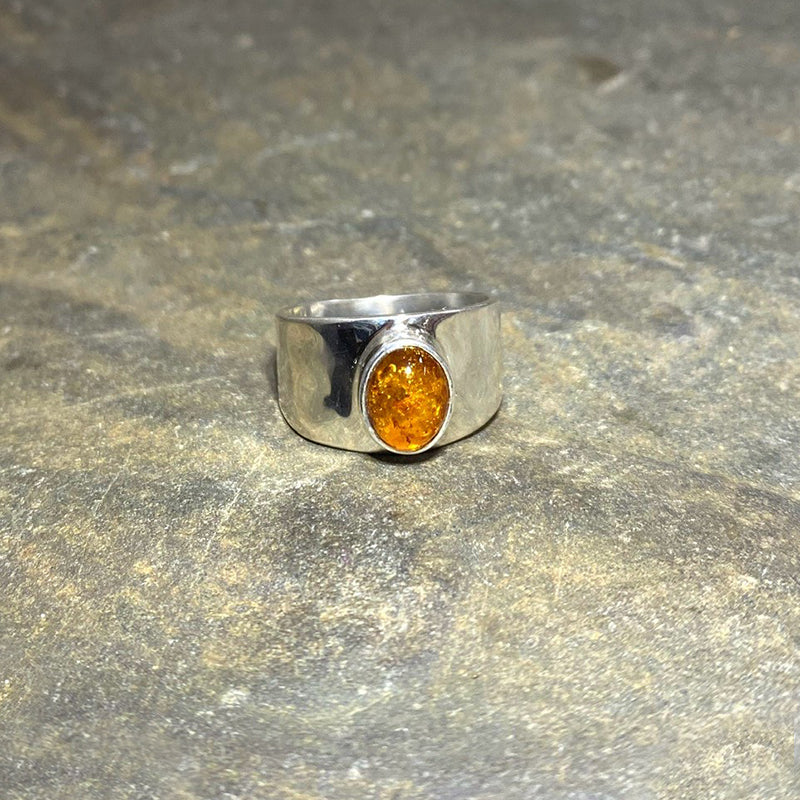 Oval Amber Ring- Size 7