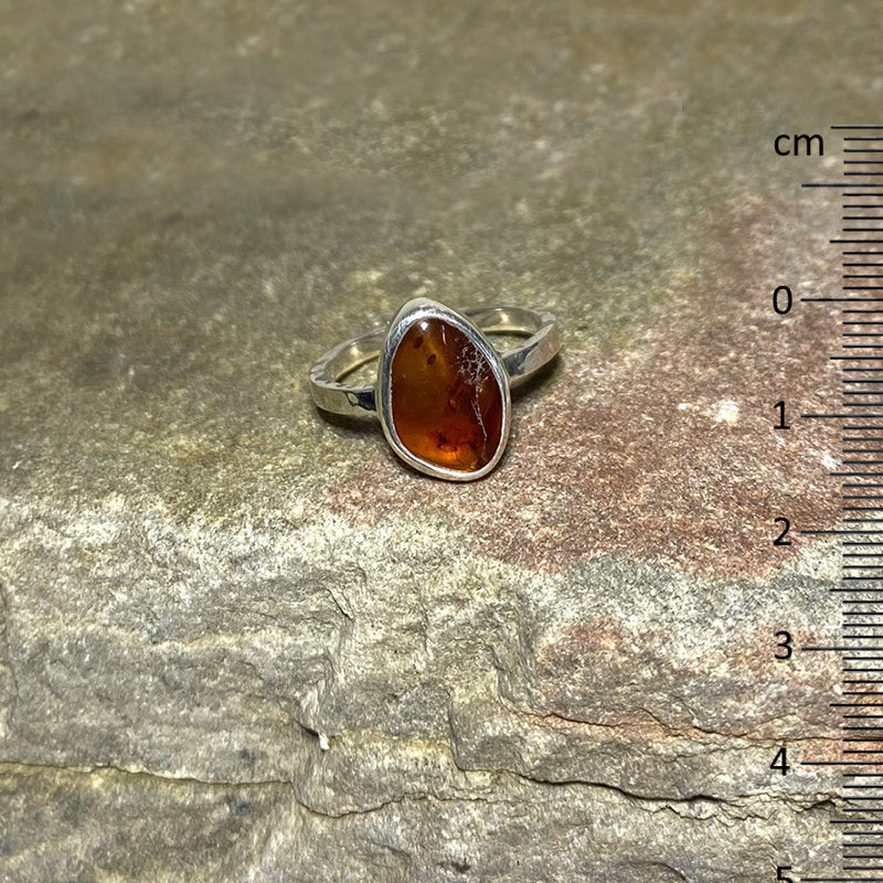 Freeform Amber Ring- Size 8