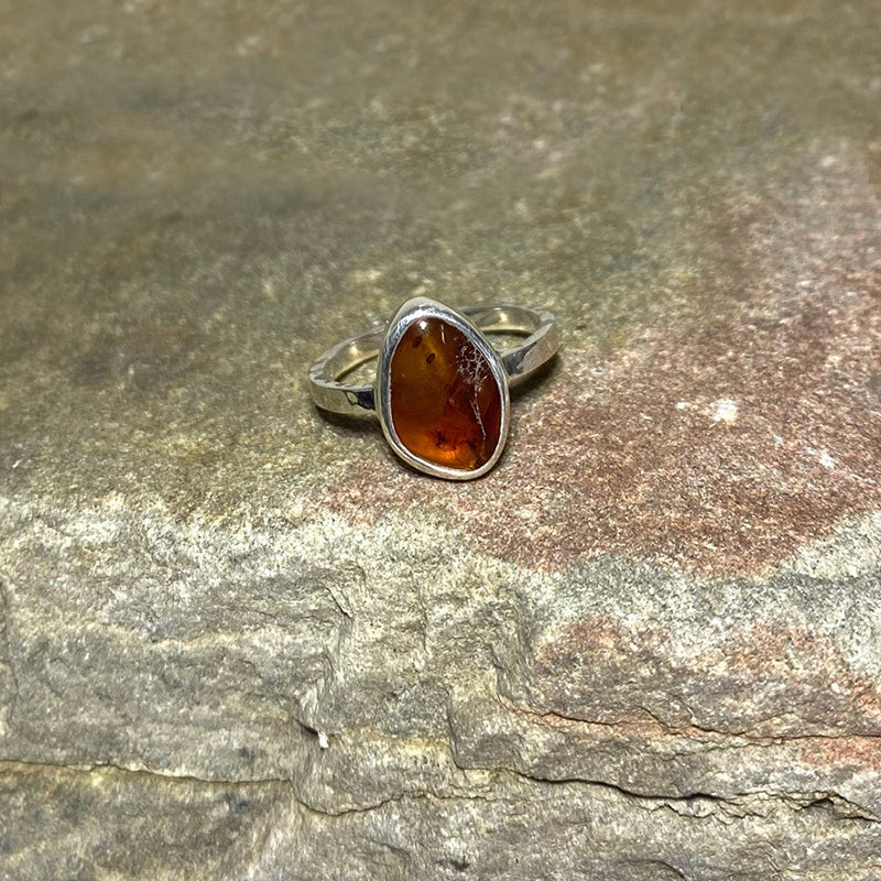 Freeform Amber Ring- Size 8