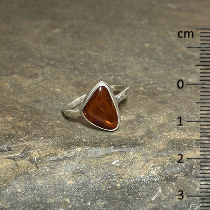Freeform Tumbled Baltic Amber Ring- Size 10