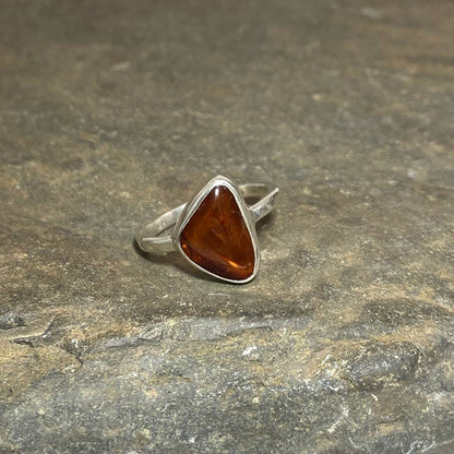 Freeform Tumbled Baltic Amber Ring- Size 10