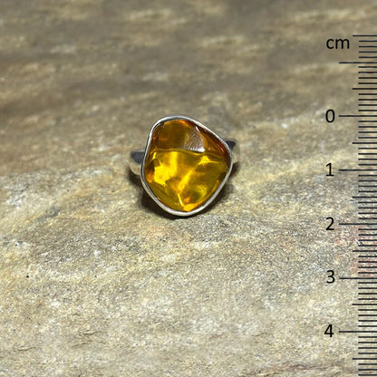 Freeform Mexican Amber Ring- Size 8