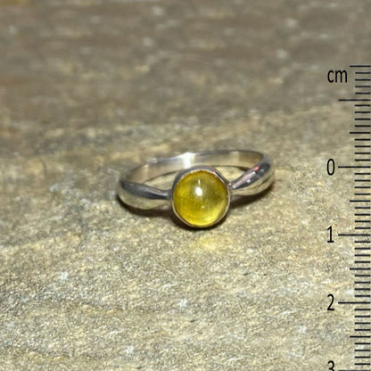Round Amber Ring- Size 6.5